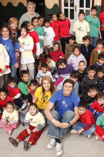 Paula, Javier and Andres with children