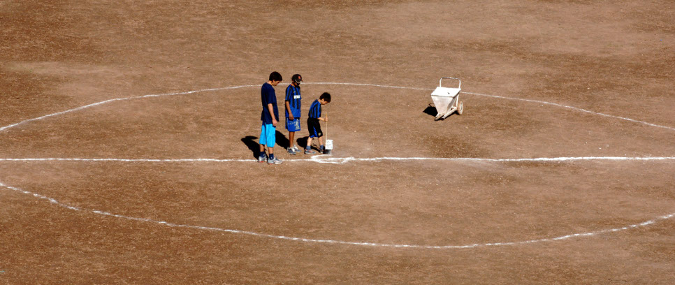 [With the children on the world pitches]